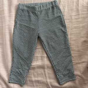 Espresso Black & White Capris Geometric Print Cropped Pants Leggings | Size M